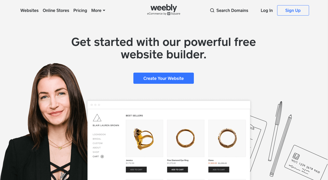 Weebly homepage